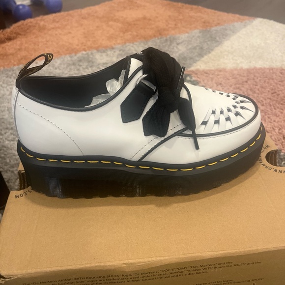 Dr. Martens Black and White Woven Lace-Up Shoes - Picture 3 of 4
